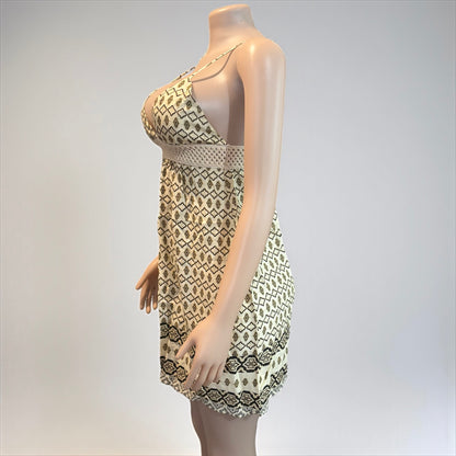 Beige Short Boho Casual Dress