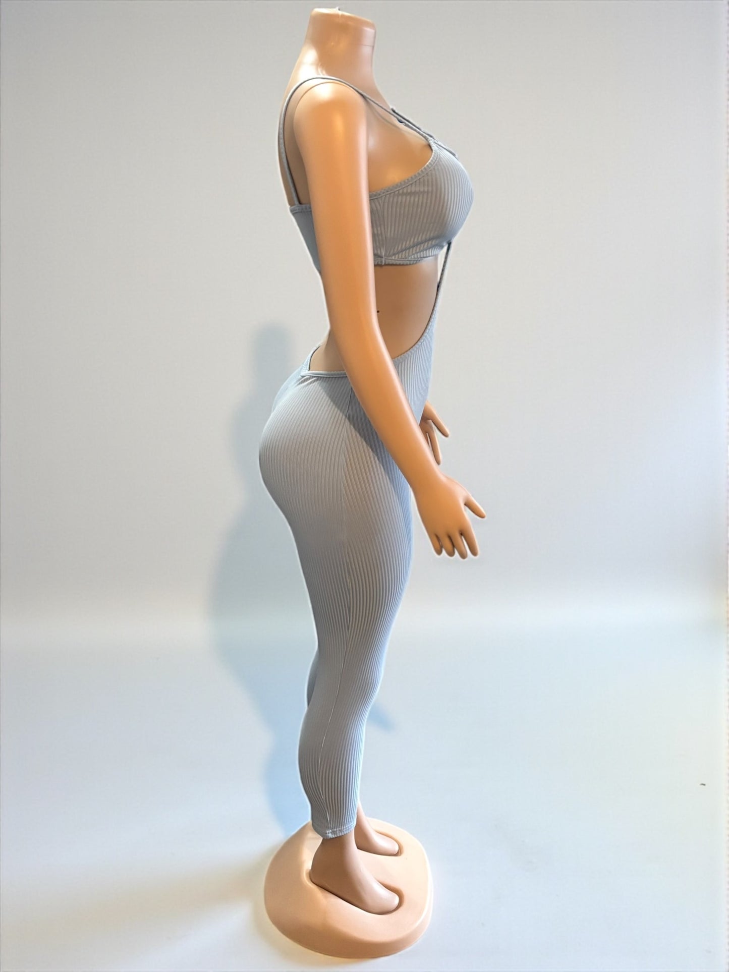 Mono azul claro sin mangas pequeño para mujer