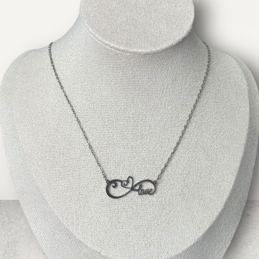 Infinity Heart Silver Necklace