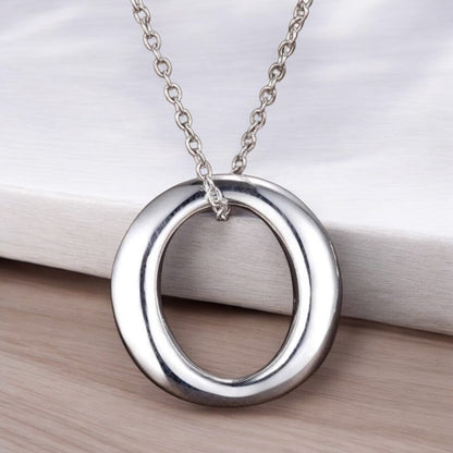 Conjunto original de joyas redondas de plata