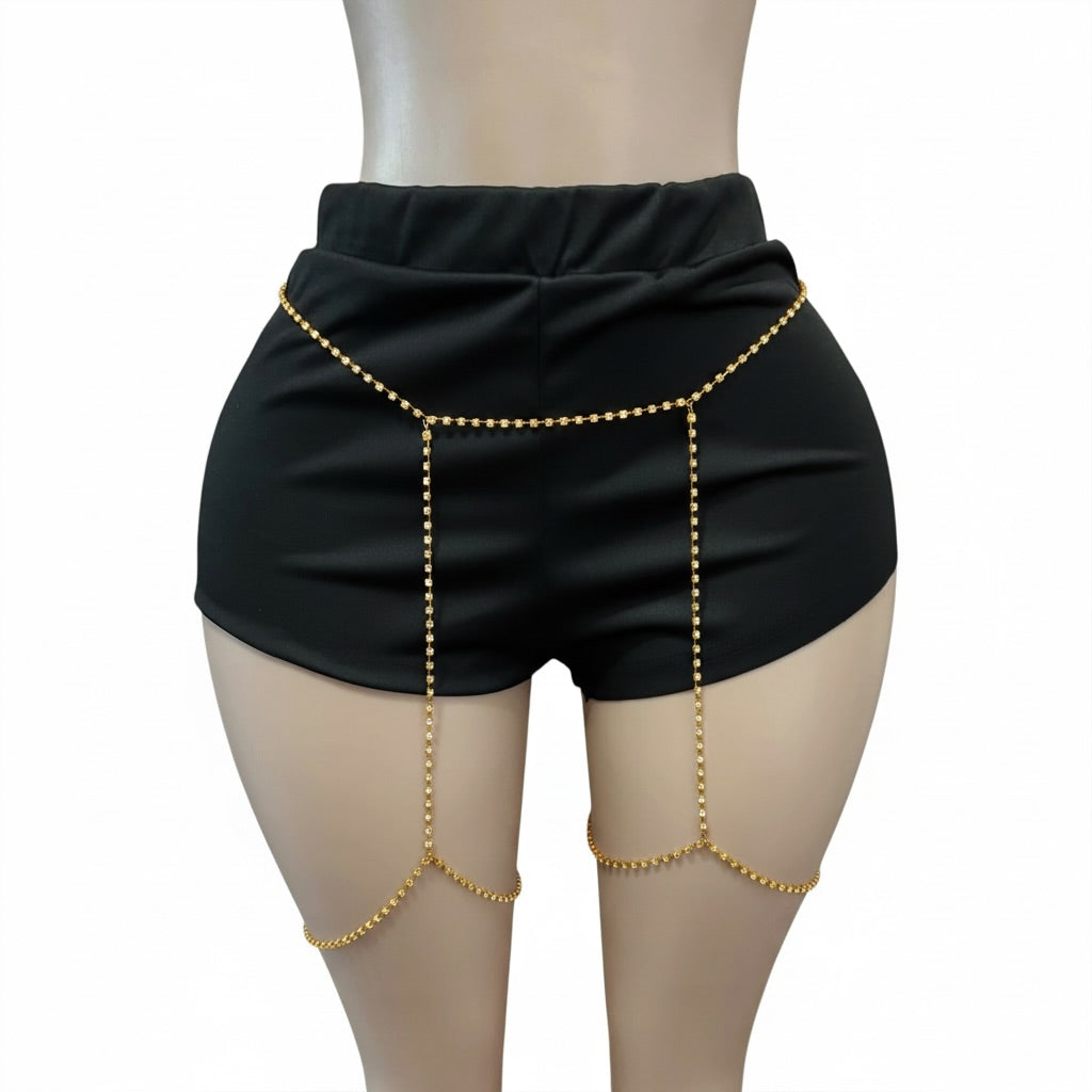 Crystal Gold Thigh Leg Body Chain