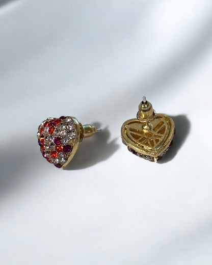 Shiny Heart Shape Ear Studs