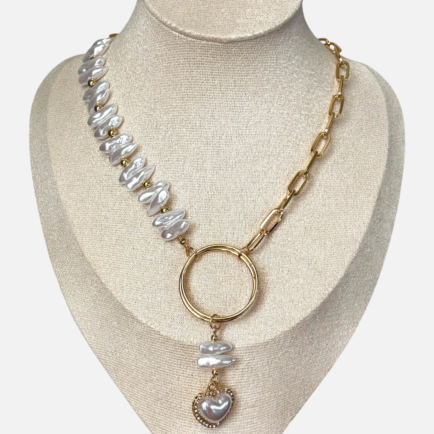 Gold Heart Shape Choker Necklace