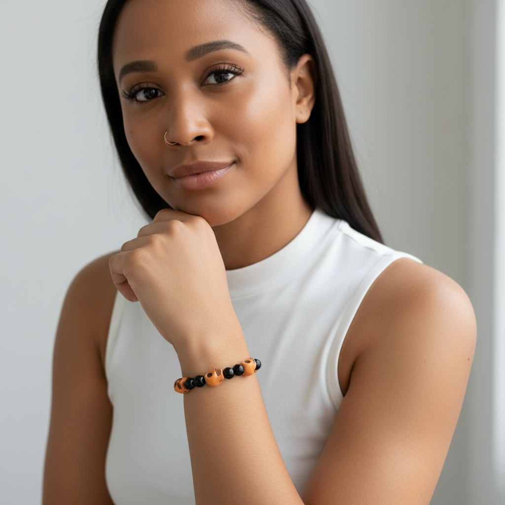 Skull Beaded Stretchable Bracelets