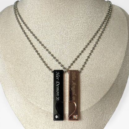 Her Demon His Angel Couples Matching Necklace