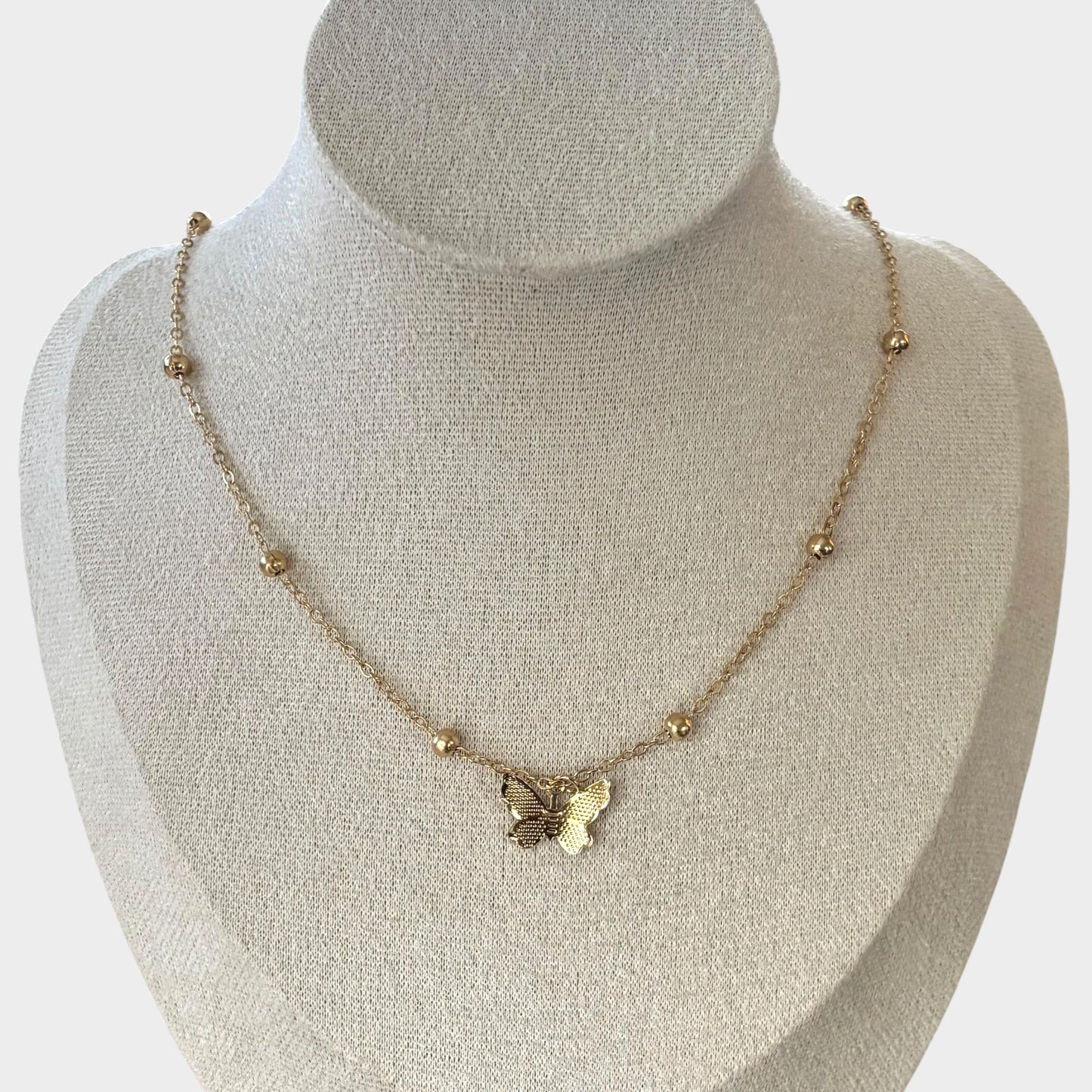 Butterfly Gold Choker W/ Back Chain Tassel