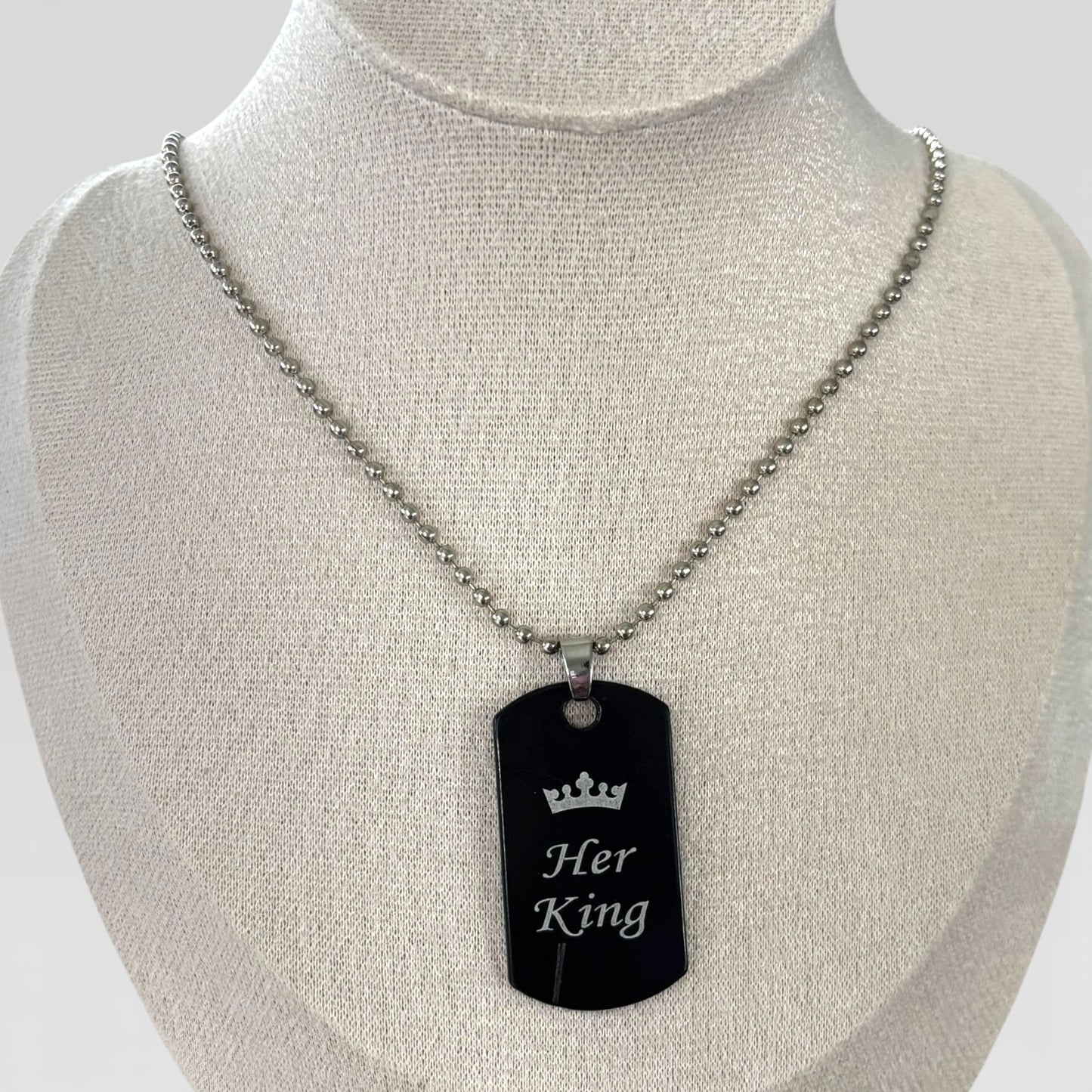 Her King His Queen Matching Couple Necklaces