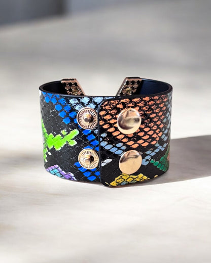 V Shape Wide Charm Cuff Wrap Bracelet