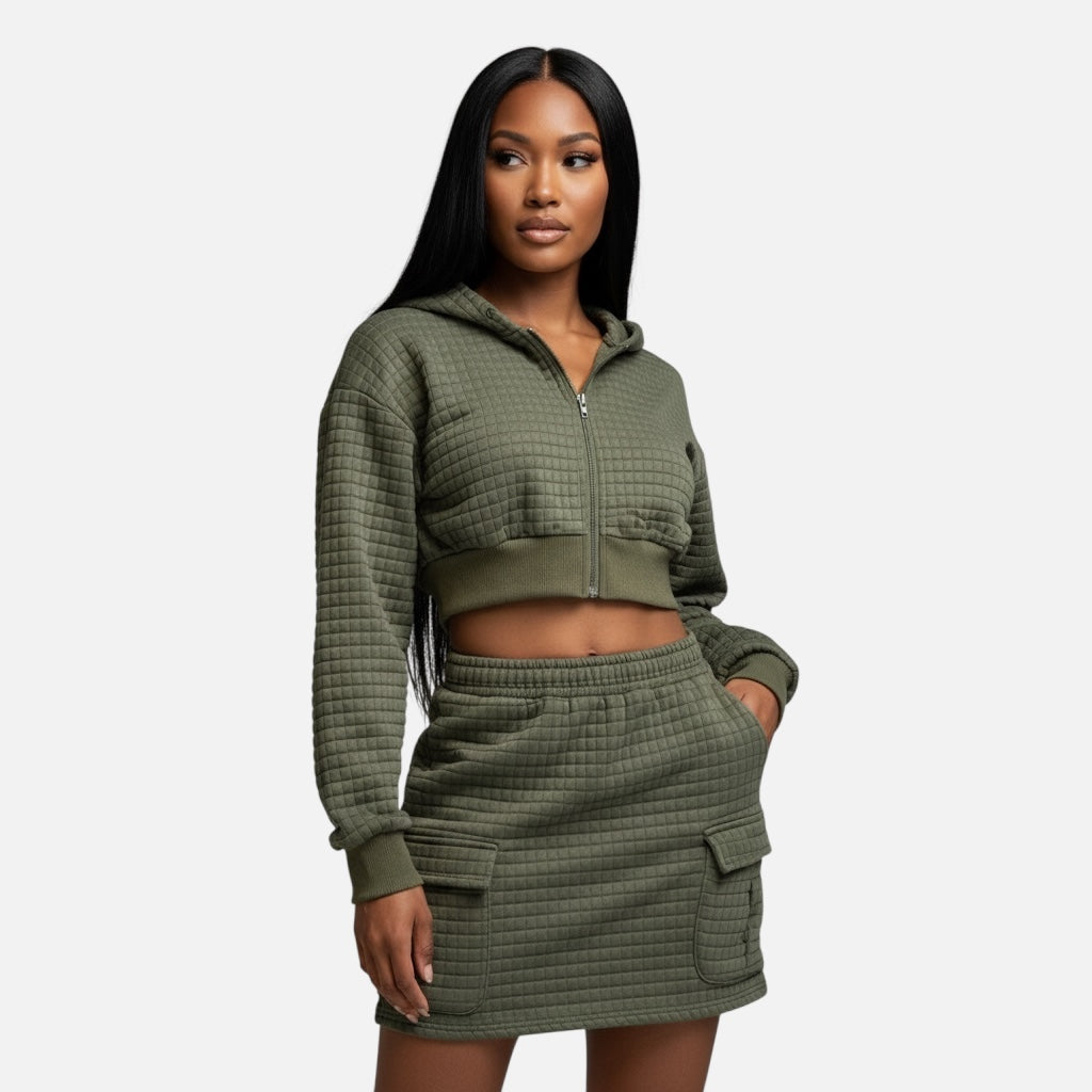 Conjunto de dos piezas verde oliva