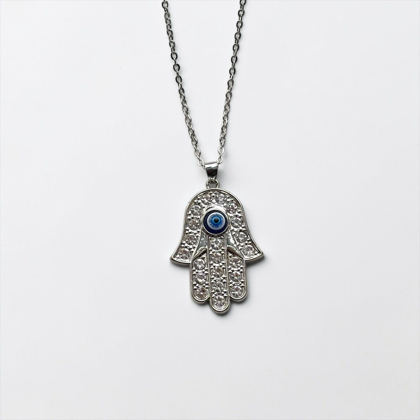 Palm Protection Silver Necklace