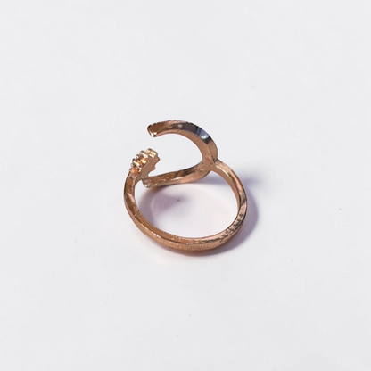 Moon Star Rose Gold Adjustable Ring