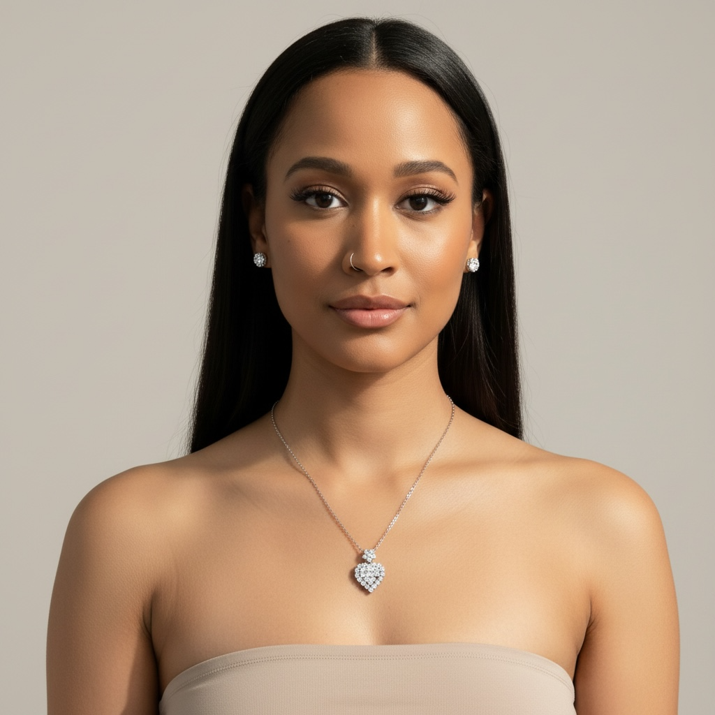 Silver Heart Pendant Necklace