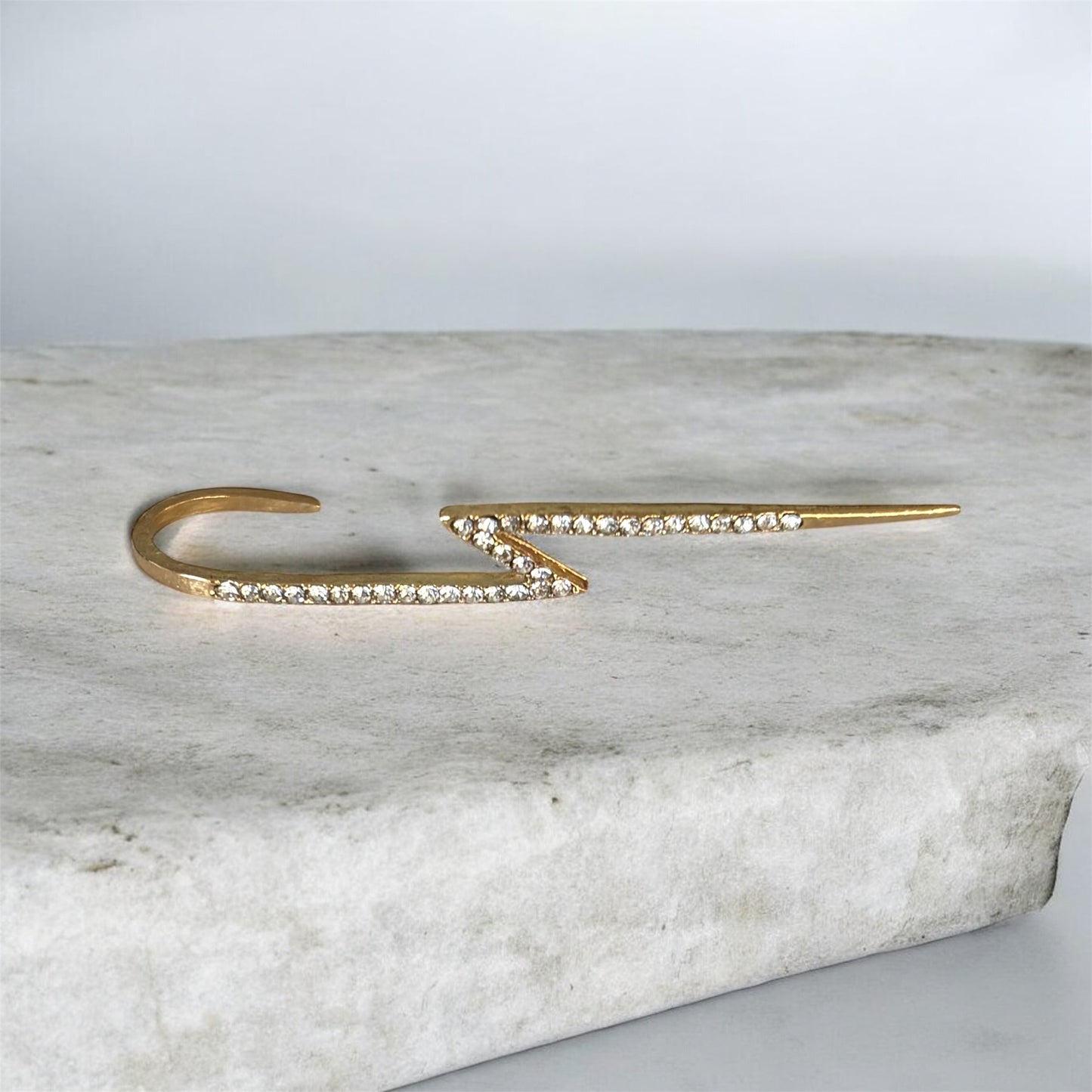 One Piece Crystals Gold Earring