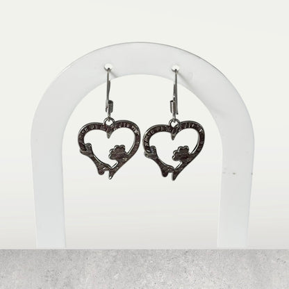Dog Footprint Heart Drop Earring