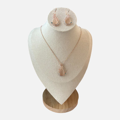 Elegante conjunto de diamantes de imitación con forma de gota de agua