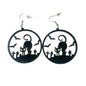Gothic Cat Bat Drop Earring