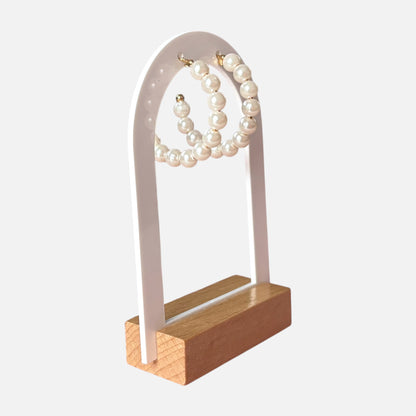 Medium Pearl Hoop Earrings