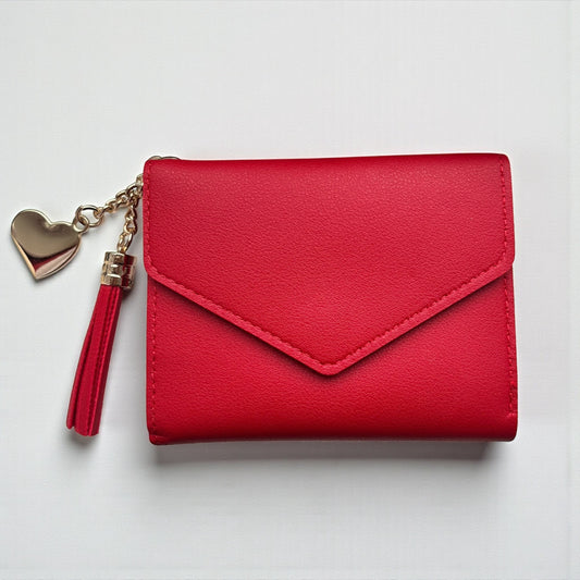 Red Small Women PU Leather Wallet