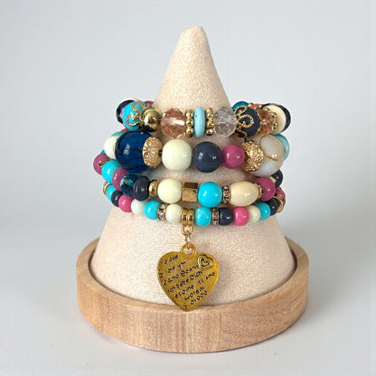 Crystal Beads 4 Piece Bracelet Set