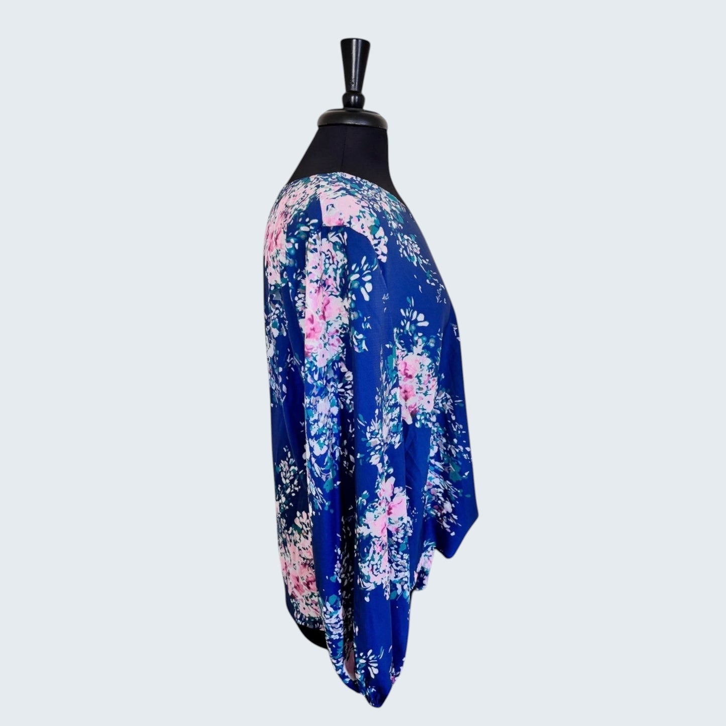 Casual V Neck Tie Front Floral Blouse