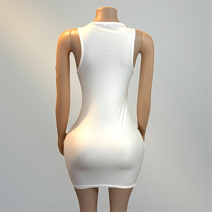 Cherry U Neck Sleeveless Sheath Dress