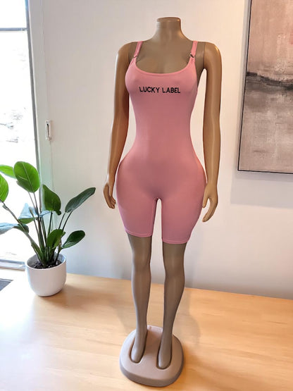 Sleeveless Pink Short Romper