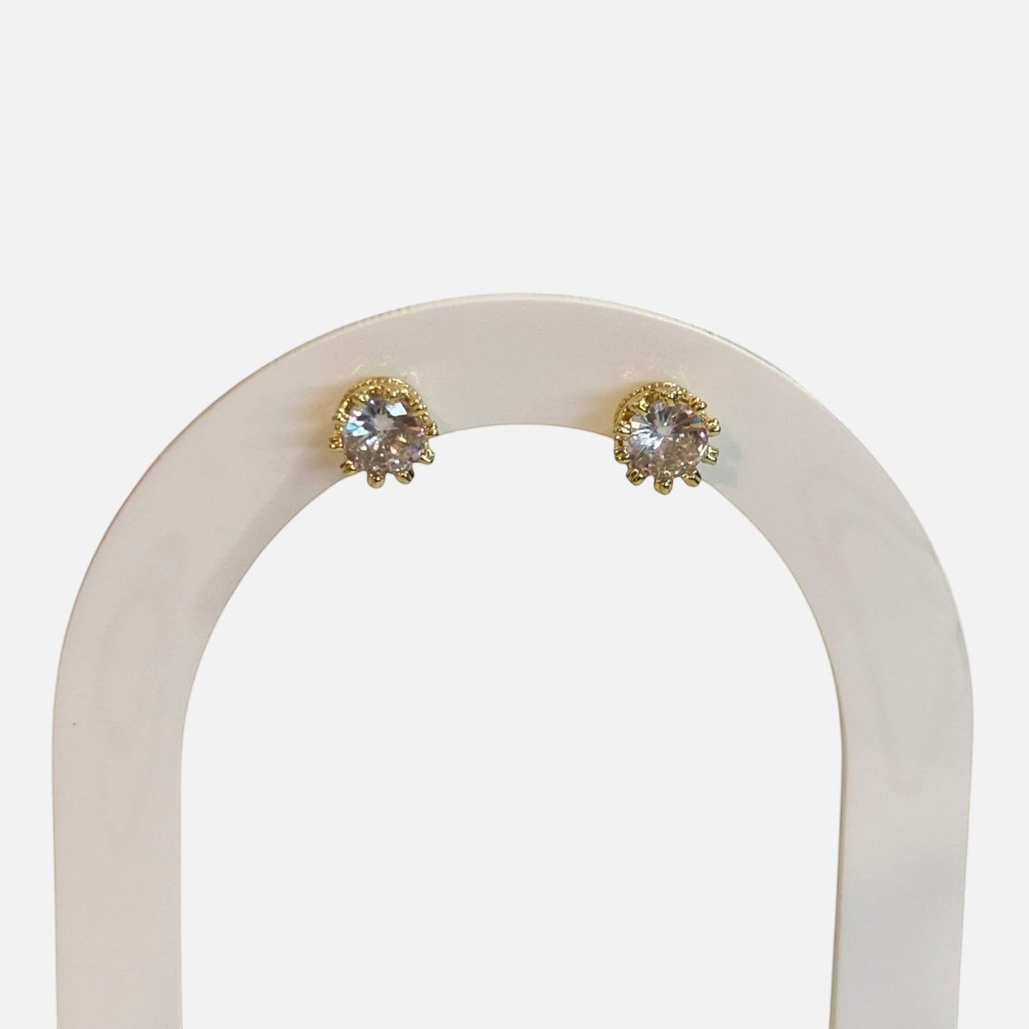 Crown Gold Stud Earrings