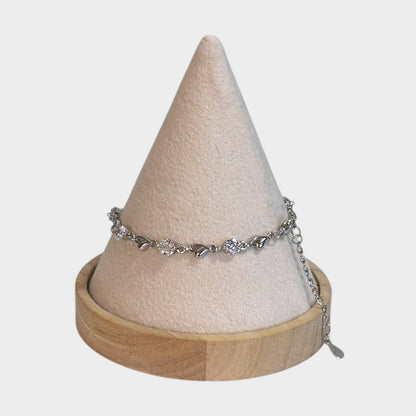 Pulseras de plata de ley con forma de corazón