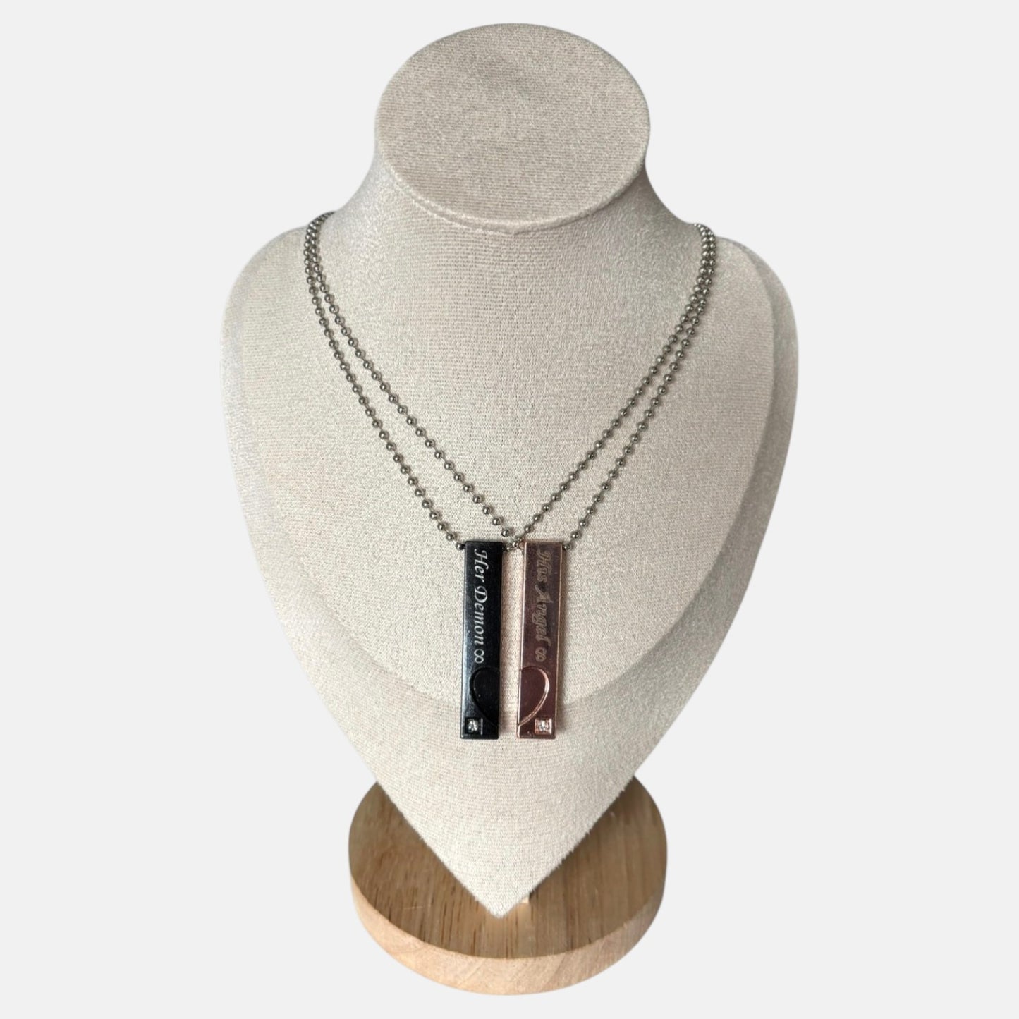 Her Demon His Angel Couples Matching Necklace