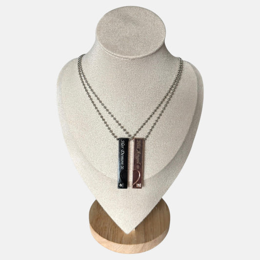 Her Demon His Angel Couples Matching Necklace