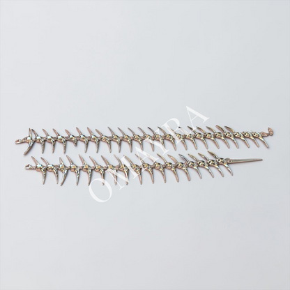 Silver Adjustable Punk Skeleton Choker with Back Chain