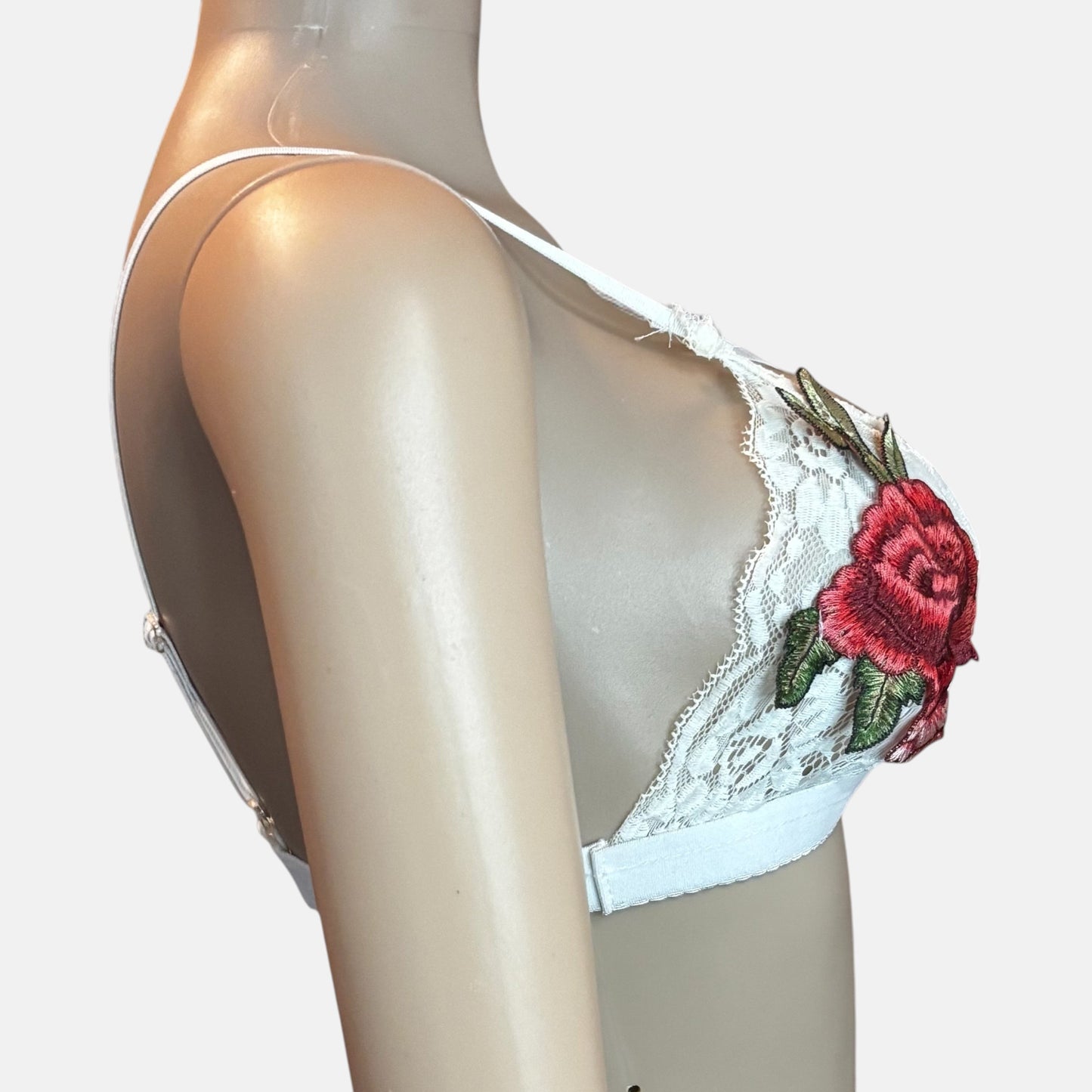 Sujetador floral sin aros con encaje sexy para mujer de Rose