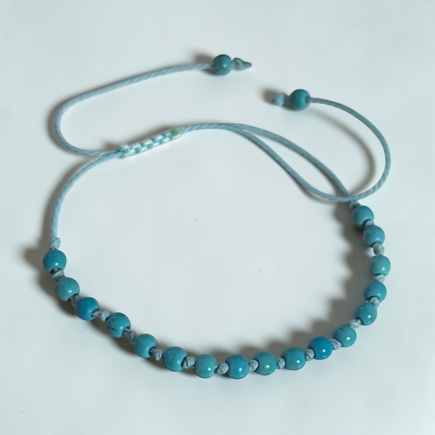 Pulsera de tobillo con forma de tortuga bohemia hecha a mano y anudada de 2 piezas
