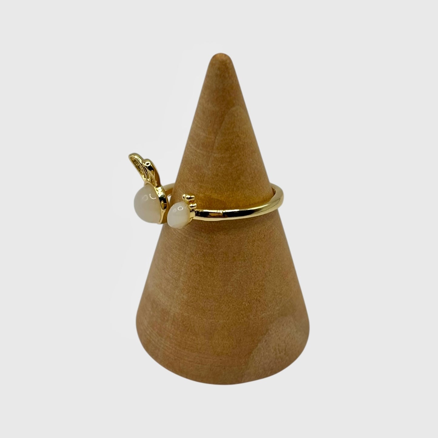 Golden Bunny & Carrot Adjustable Ring