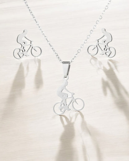 Classic Style Sports Bicycle Jewelry Set