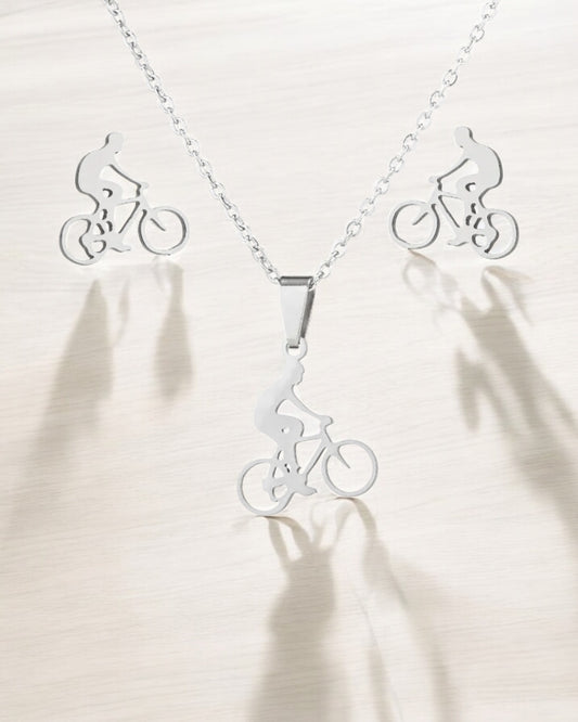 Classic Style Sports Bicycle Jewelry Set
