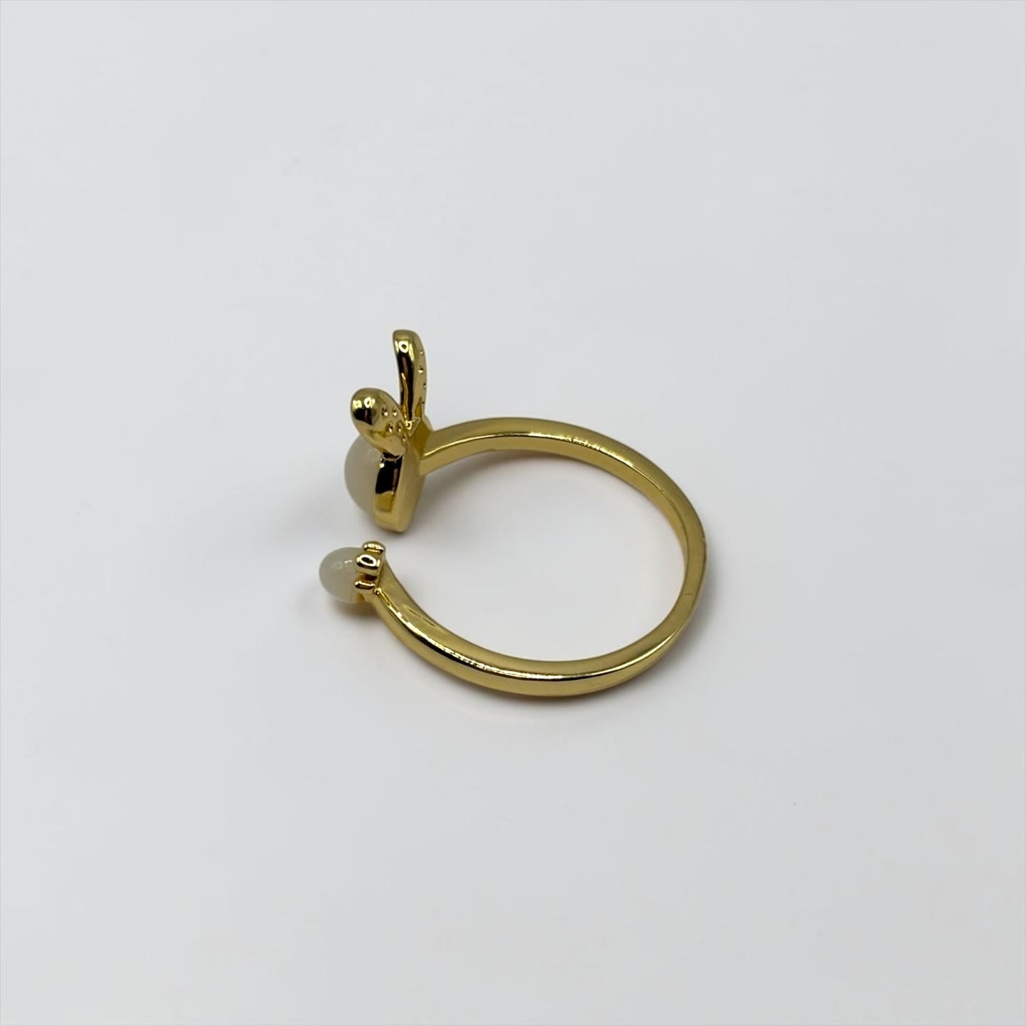 Golden Bunny & Carrot Adjustable Ring