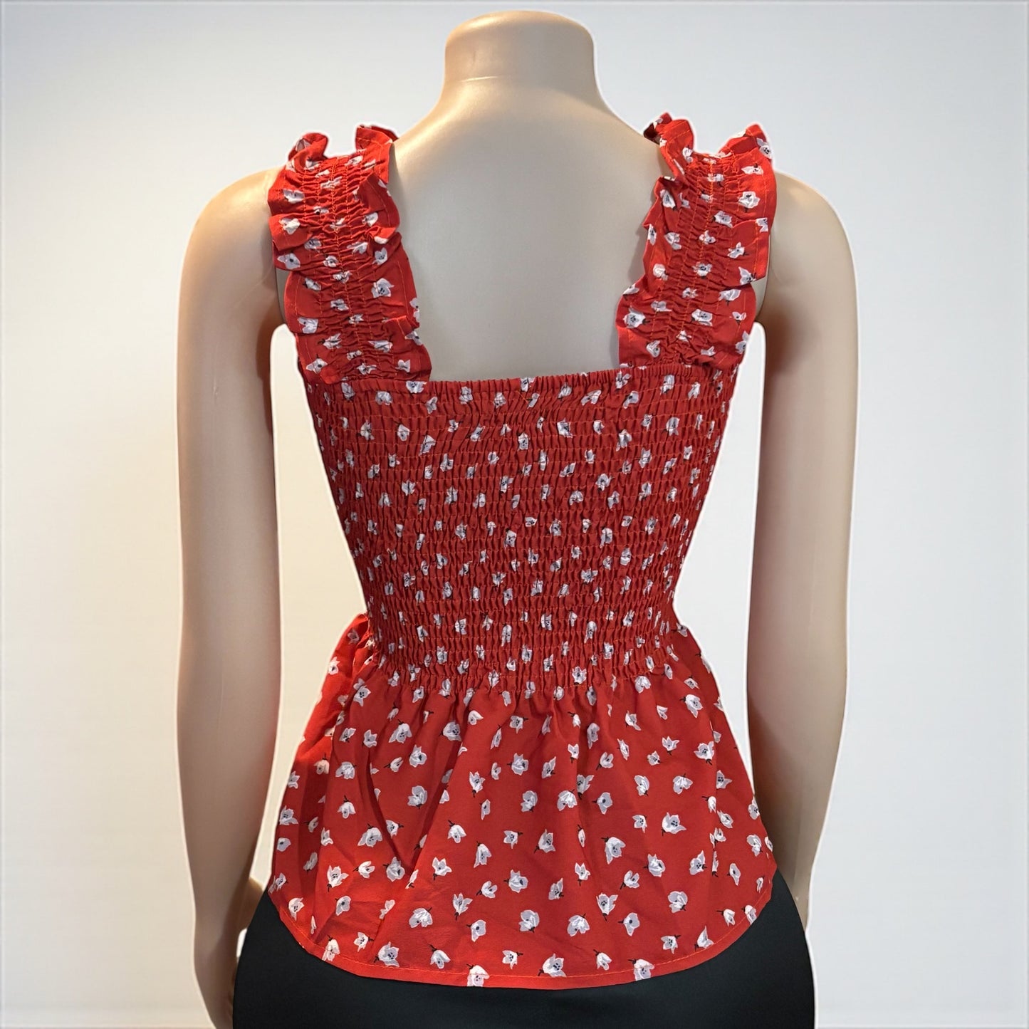 Floral Women Red Smock Tank
