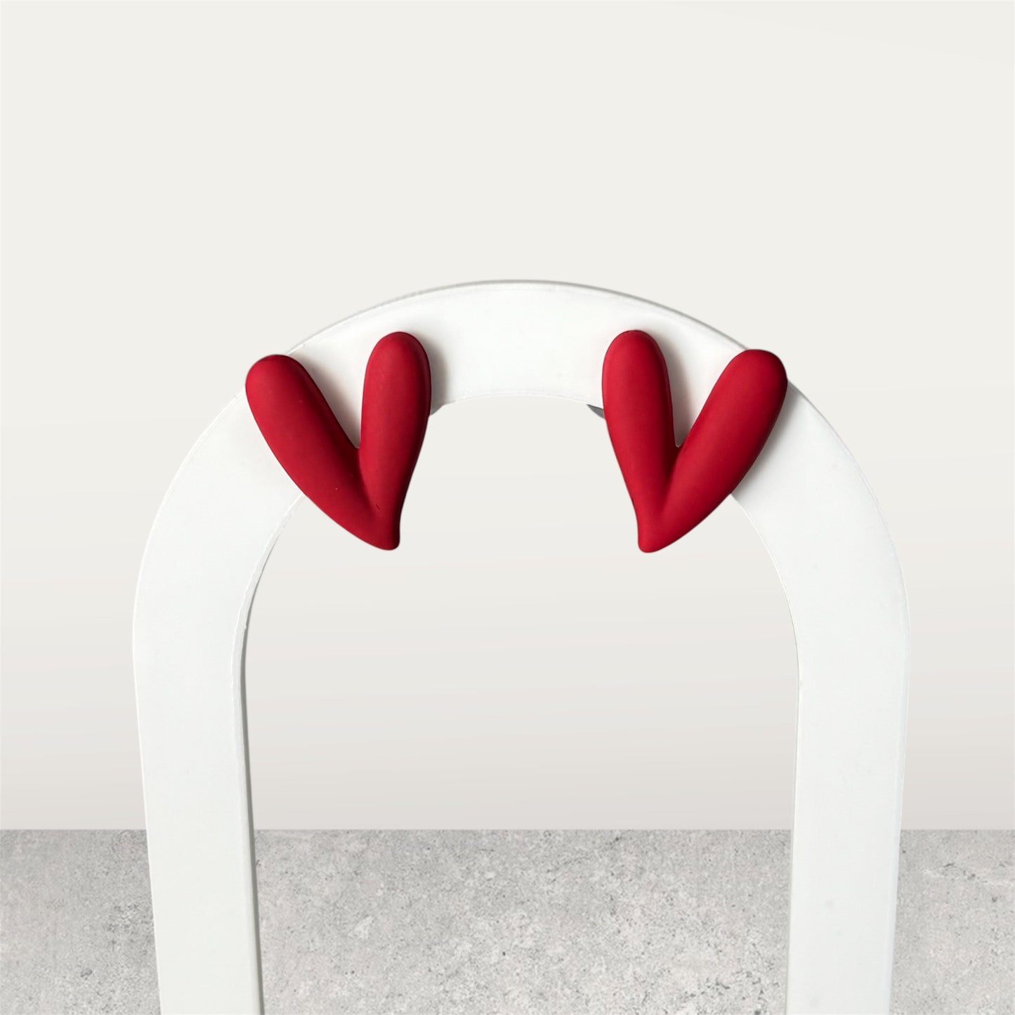 Red Heart Shape Small Stud Earring