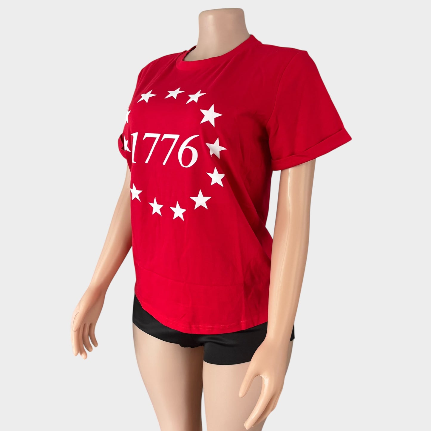 Camiseta con cuello redondo y estampado gráfico Red Star 1776