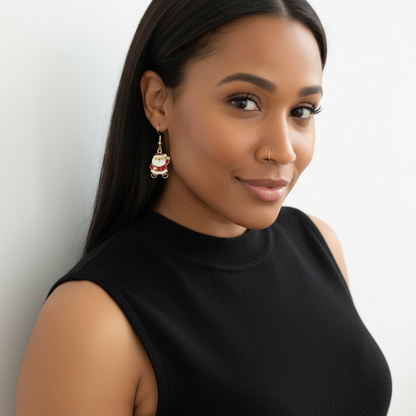 Happy Santa Small Earring