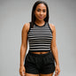 Striped Sleeveless Knitted Base Shirt