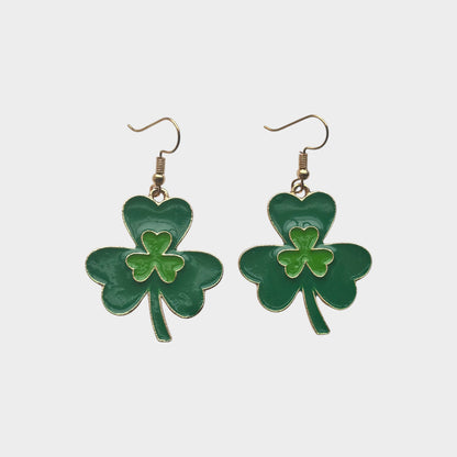 Lucky Clover Shamrock Dangle Earrings
