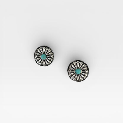 Boho Concho Turquoise Studs