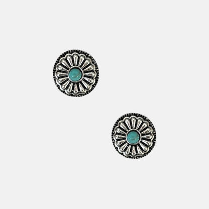 Boho Concho Turquoise Studs