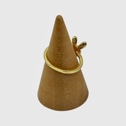 Golden Bunny & Carrot Adjustable Ring