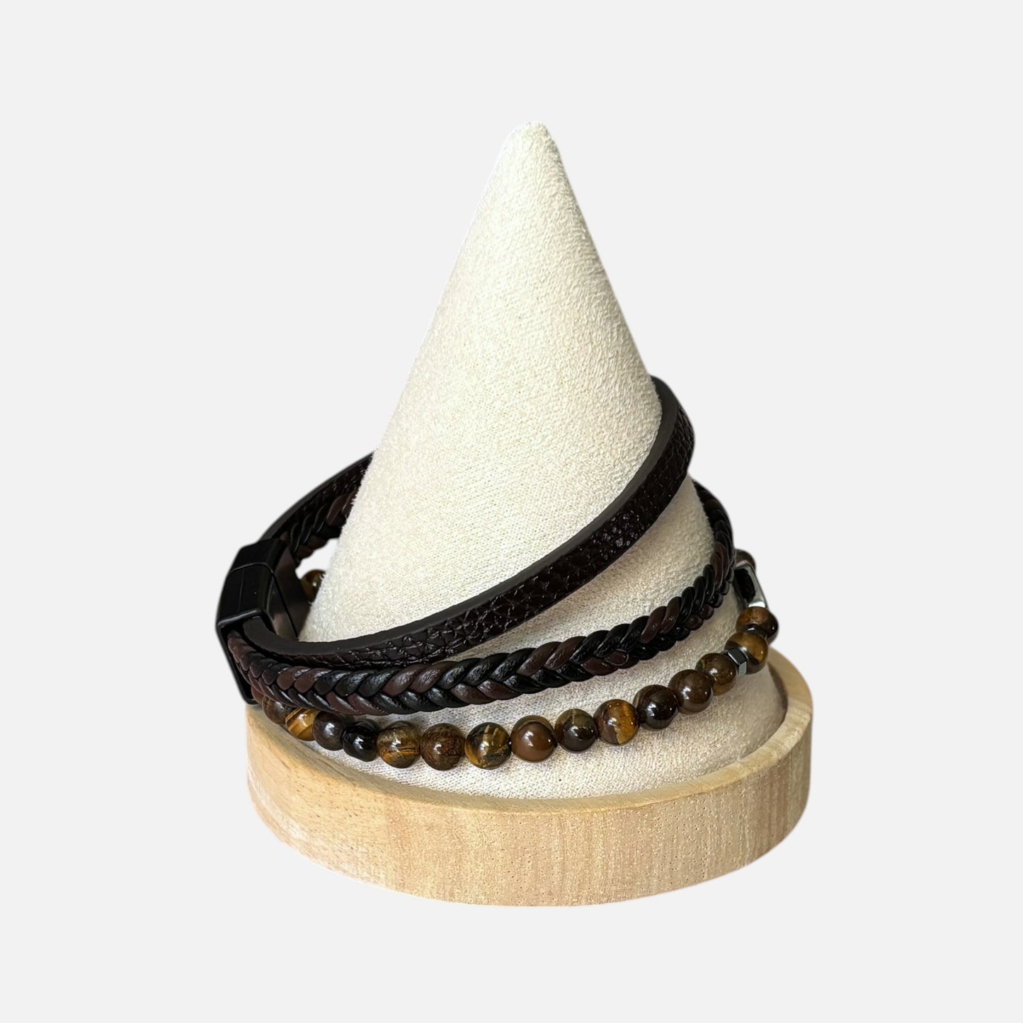 Pulsera clásica de cuero multicapa para hombre