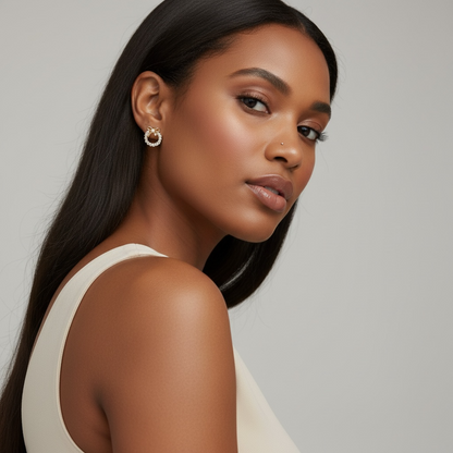 Small Wreath Gold Stud Earring