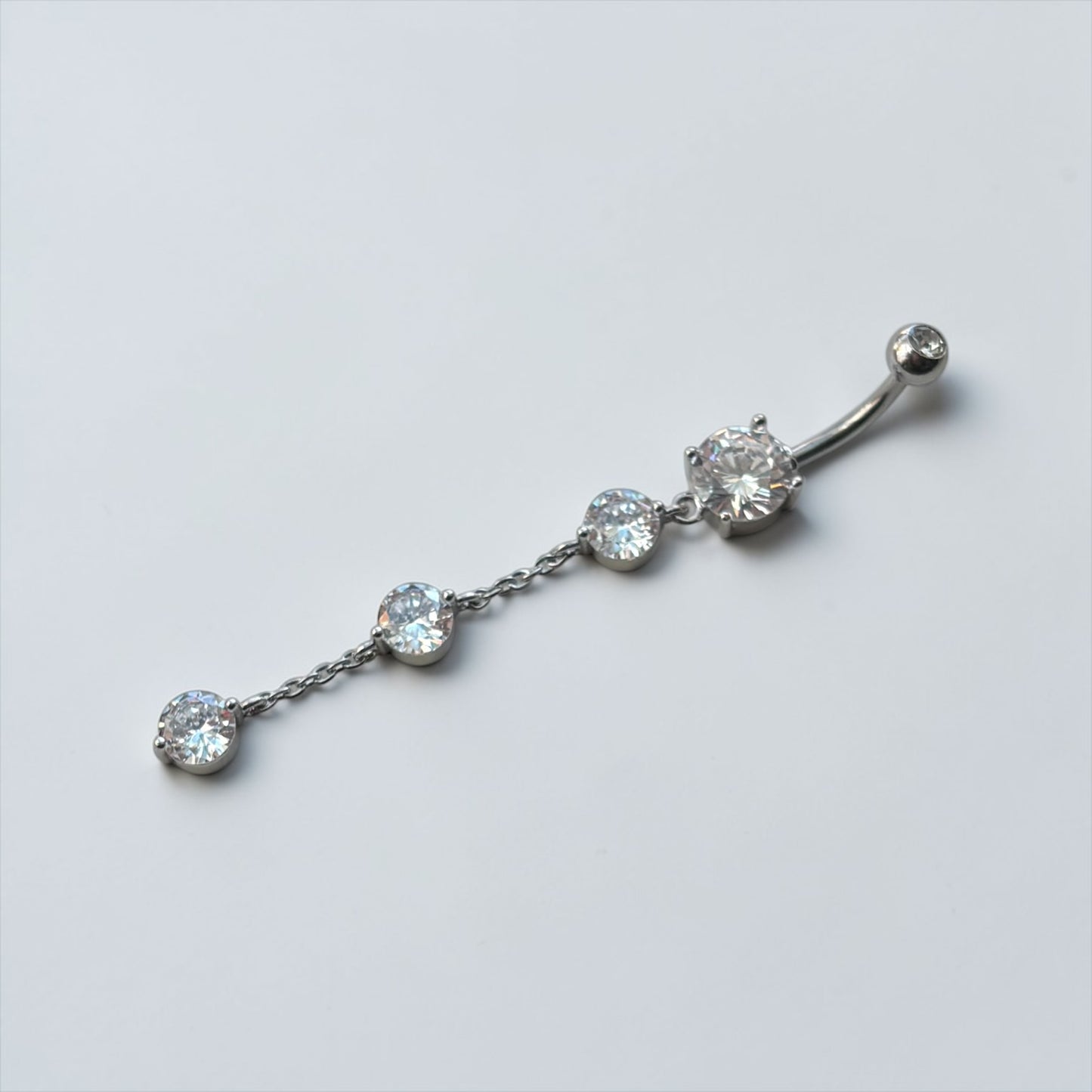 Triple Drop Crystal Belly Button Ring