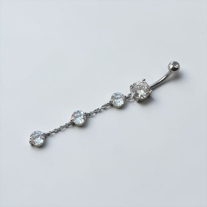 Triple Drop Crystal Belly Button Ring